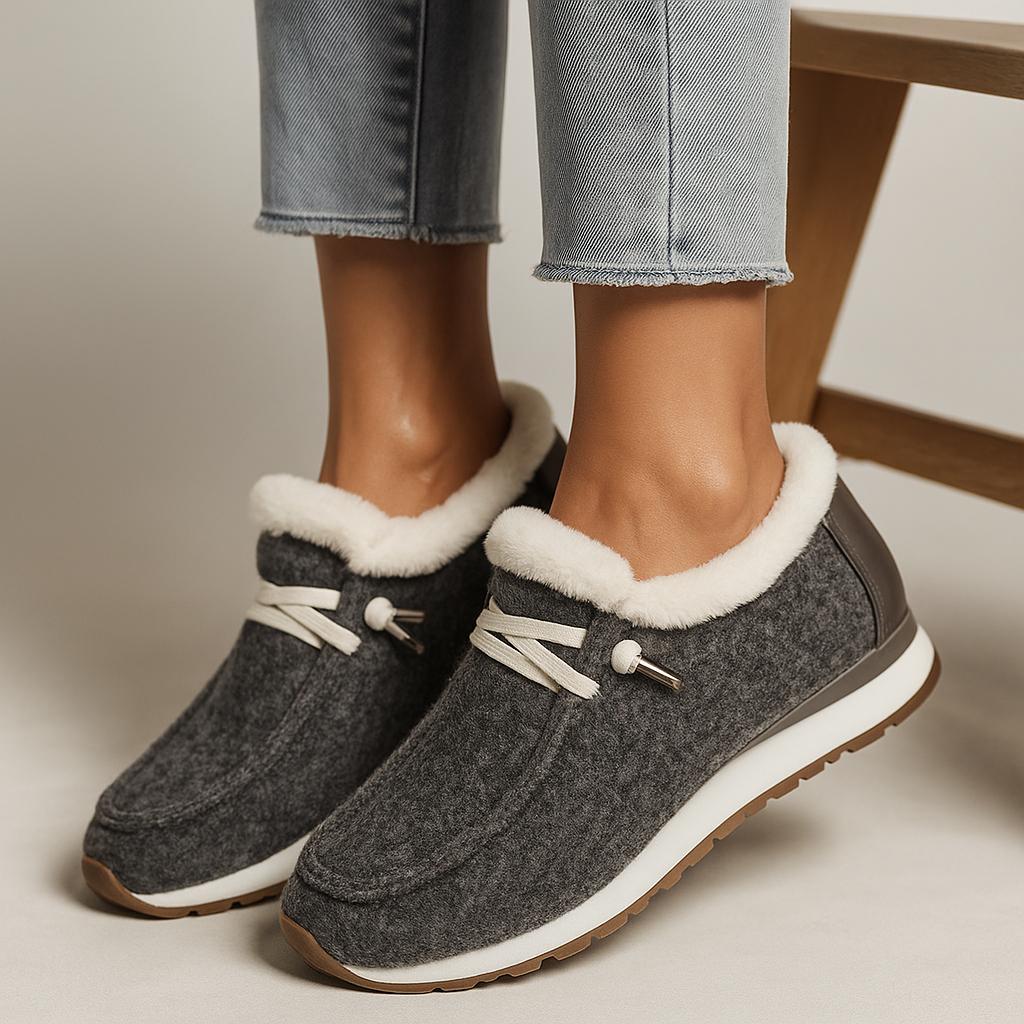 Dames Winter Sneakers – Warme Katoenen Platte Boots met Platform en Pluche Voering
