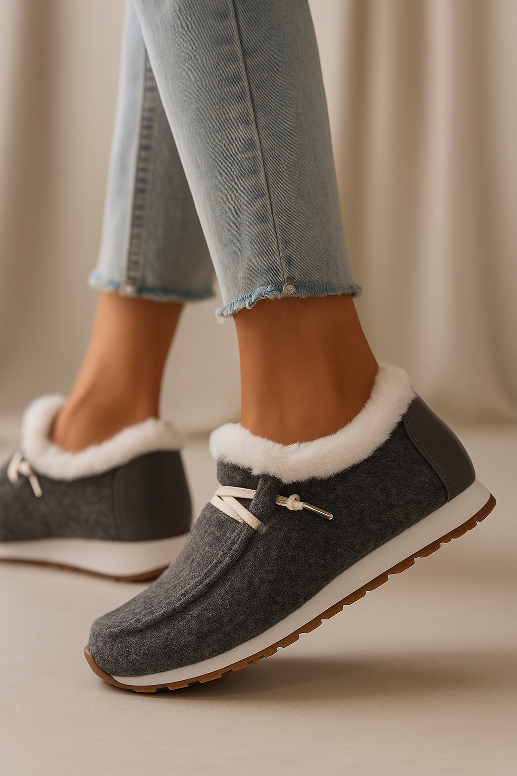 Dames Winter Sneakers – Warme Katoenen Platte Boots met Platform en Pluche Voering