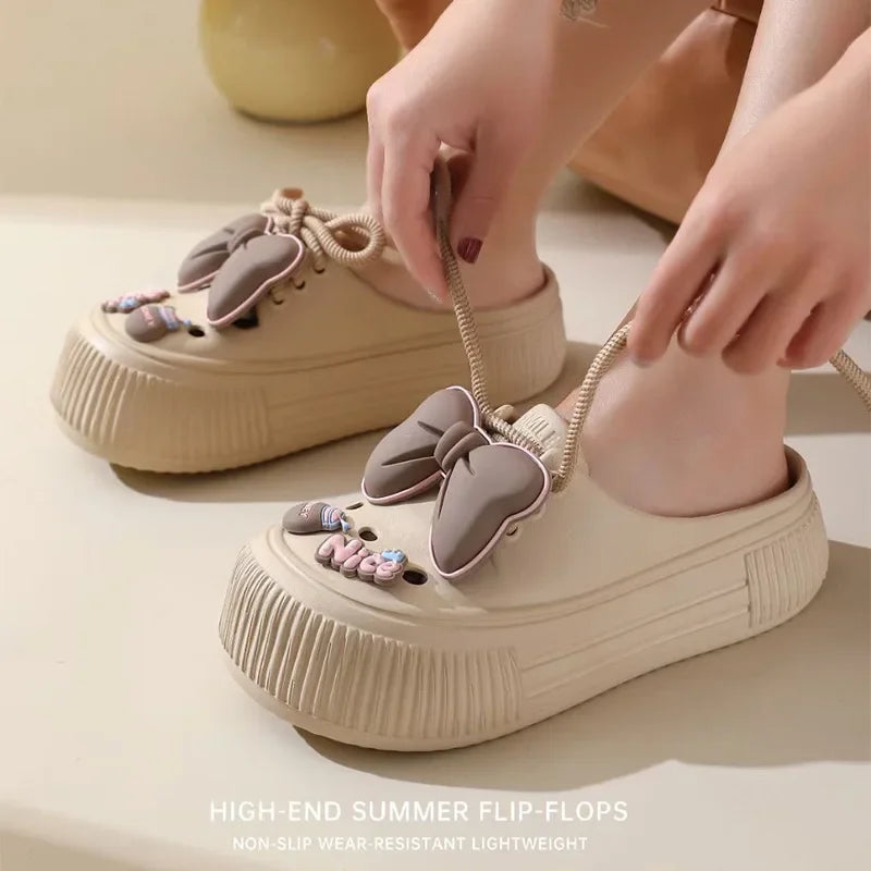 Kleurrijke Dames Zomerschoenen met Strik
