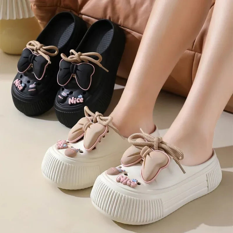 Kleurrijke Dames Zomerschoenen met Strik