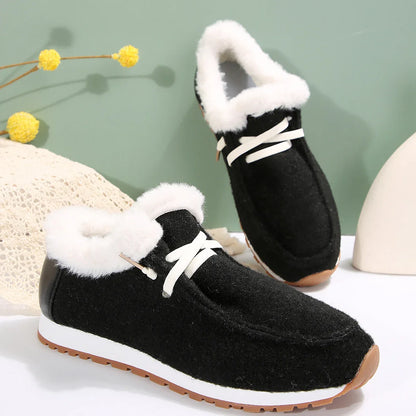 Dames Winter Sneakers – Warme Katoenen Platte Boots met Platform en Pluche Voering
